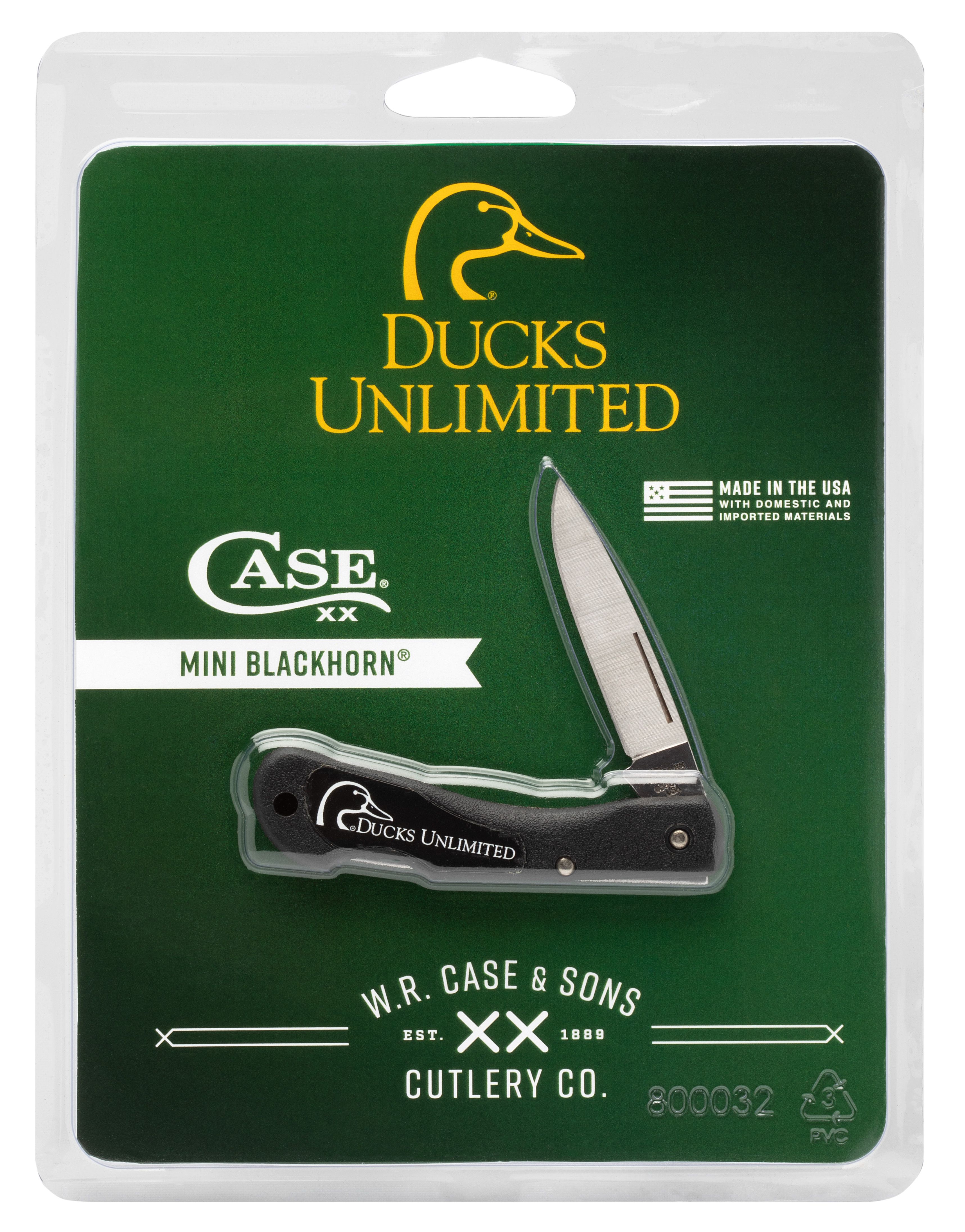 Case XX Ducks Unlimited Black Blackhorn Lockback Stainless 17526