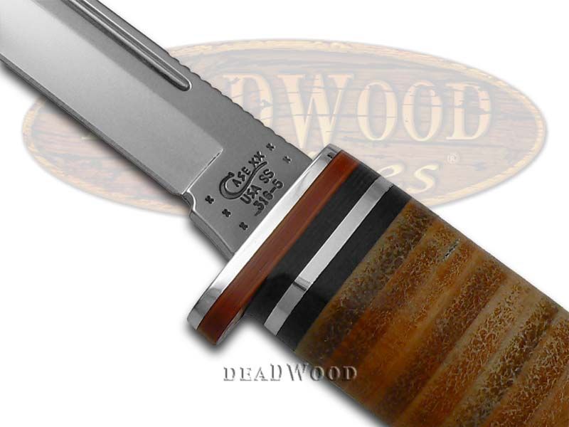 Case Xx Polished Leather Slim Fixed Blade Hunter Stainless Knife Ca381 381