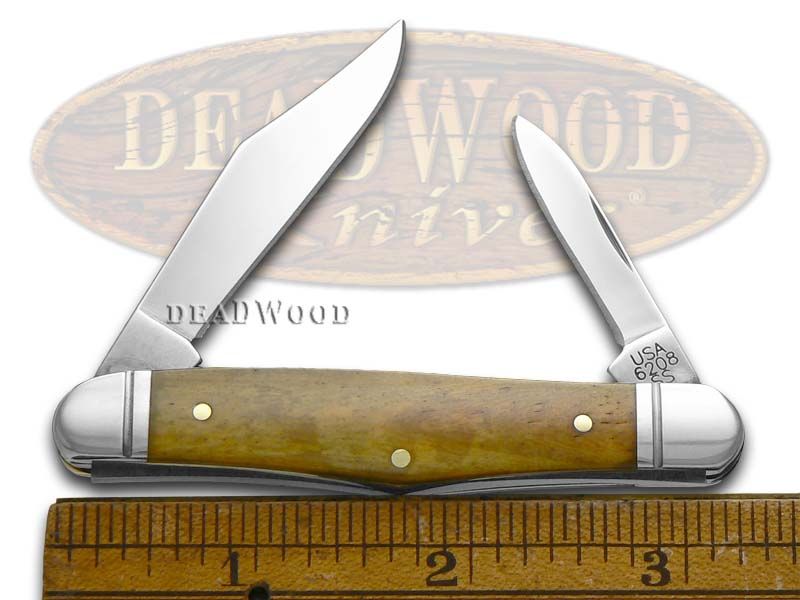 W.R Case & Sons Smooth Antique Bone Half Whittler Clip And Pen Blades 58189 NEW 