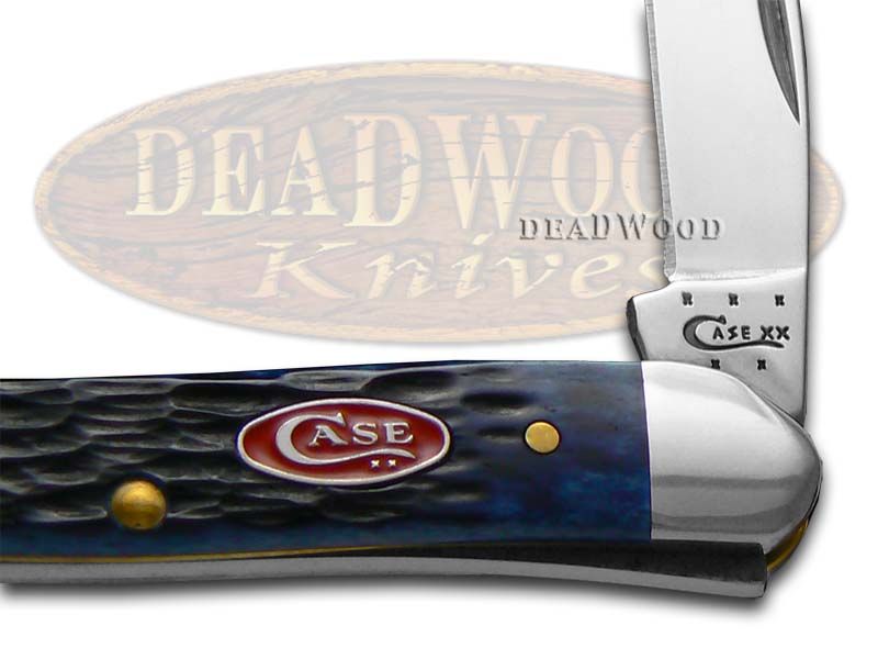 Case XX U.S. Navy Trapper Blue Color-washed Amber Bone 17726 Stainless Knife  Pocket Knife - CA17726