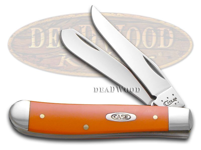 Case XX Smooth Orange Delrin Mini Trapper Stainless Pocket
