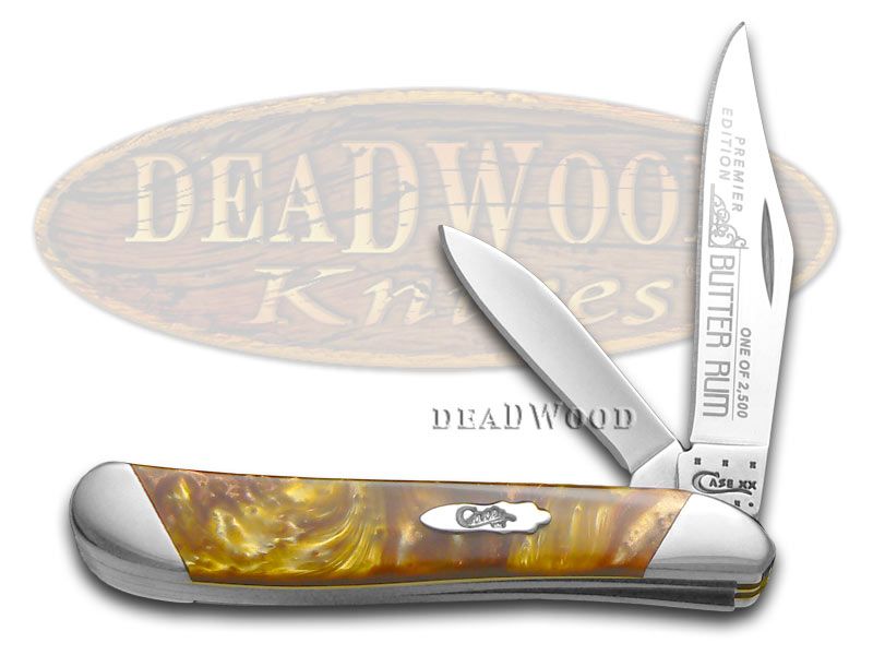 Case XX Slant Series Butter Rum Corelon Peanut 1/2500 Stainless Pocket Knife  S9220BR - CA9220-S-BR