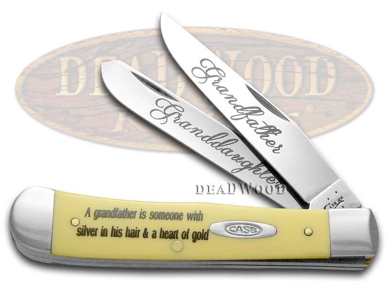 Case XX Grandfather and Granddaughter Smooth Yellow Delrin Trapper