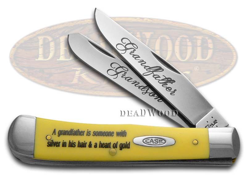 Case XX Grandfather and Grandson Smooth Yellow Synthetic Delrin Trapper