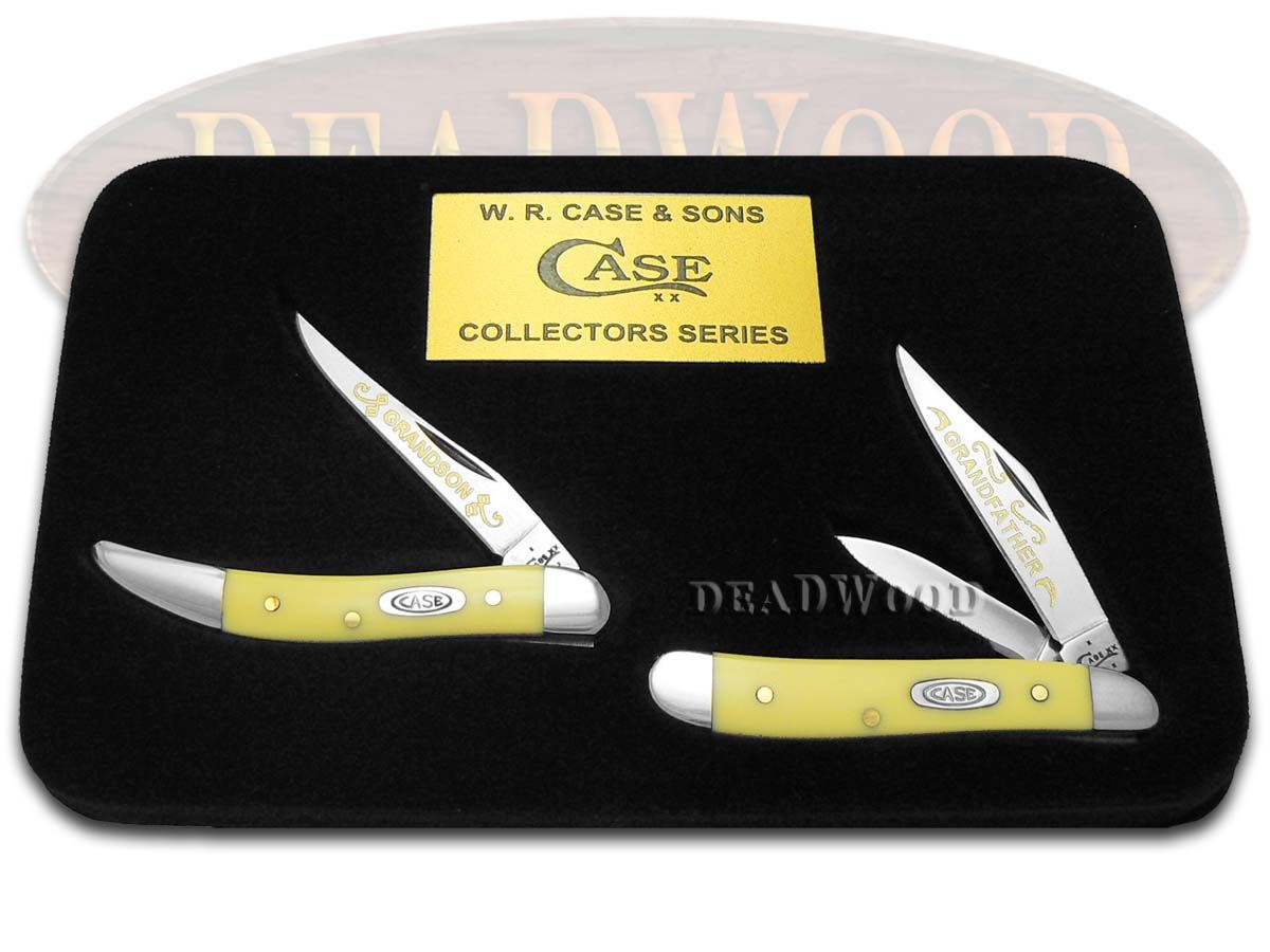 Case XX Grandfather & Grandson Yellow Carbon Steel 1/500 Peanut