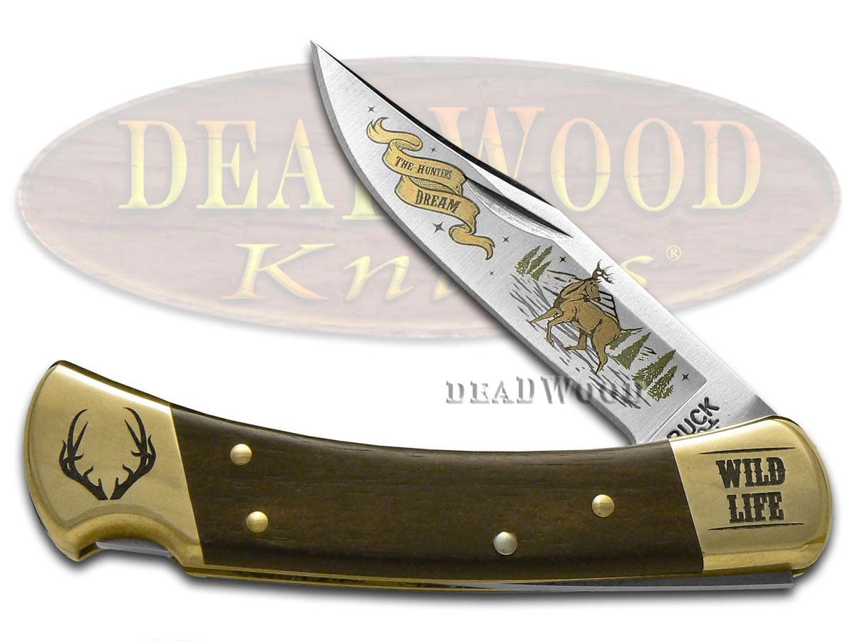 Buck 110 Wild Life Series Deer Ebony Wood Folding Hunter Buck 110 Wild Life Series Deer Ebony Wood Folding Hunter