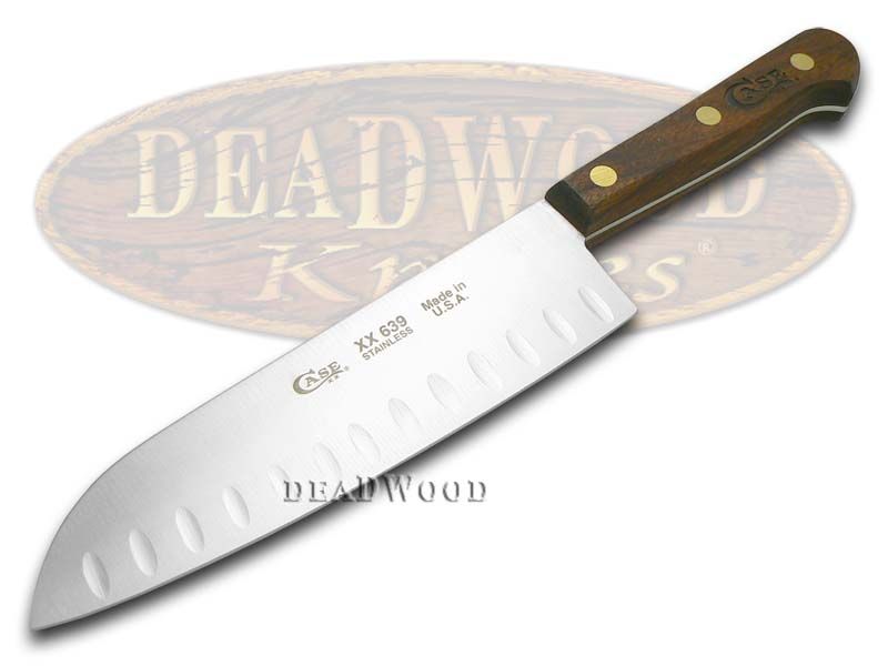 Case XX Kitchen Cutlery Walnut Wood Santoku Stainless Knife 07322 - CA7322