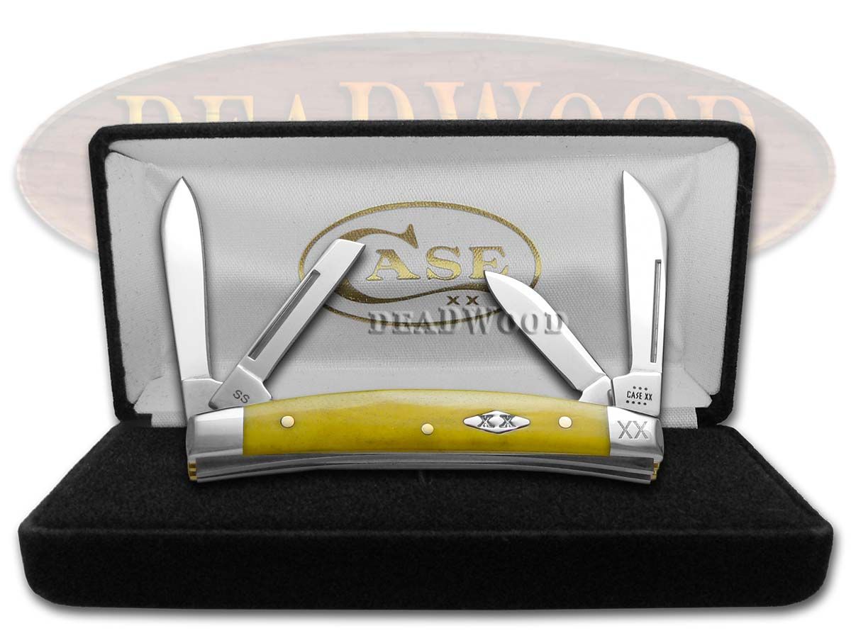 Case XX Small Congress Lizard Skin Yellow Bone Stainless Pocket Knife -  CA12526YLS