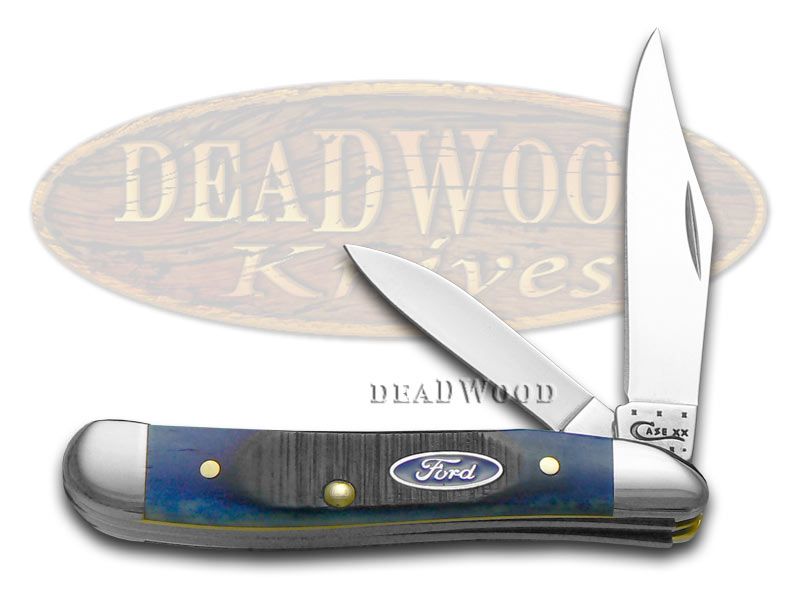 Case XX Ford Motor Company Blue Bone Peanut Stainless Pocket Knife