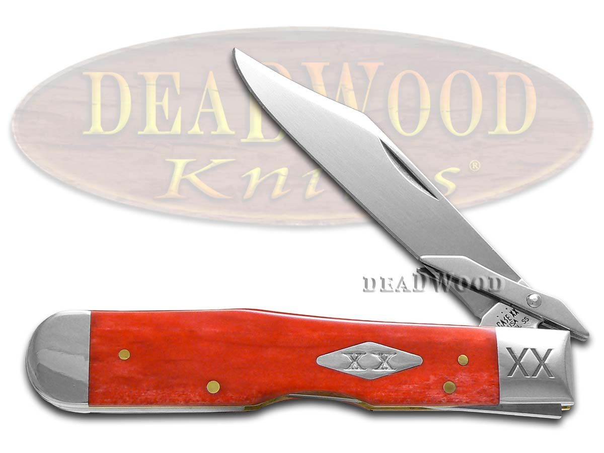 Case XX Cheetah Dark Red Bone Knife Stainless Pocket Knife 23119 - CA23119  | 23119