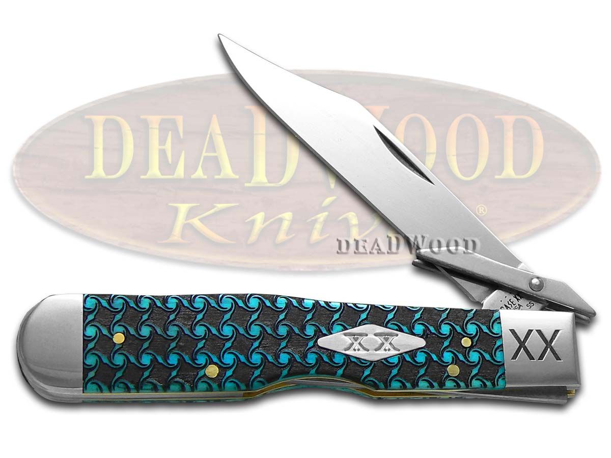 Case XX™ Cheetah Blue Bone Spiral Pattern 1/500 Stainless Pocket Knife