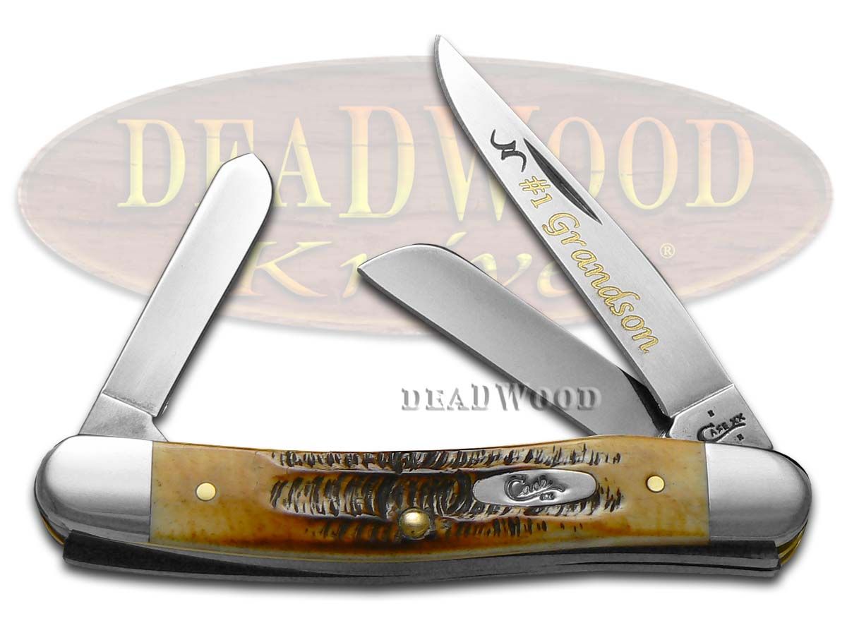 Case XX No.1 Grandson BoneStag Medium Stockman Stainless Pocket