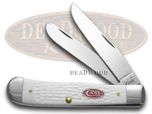Case XX Jigged White Delrin Trapper Pocket Knife 60182 - CA60182