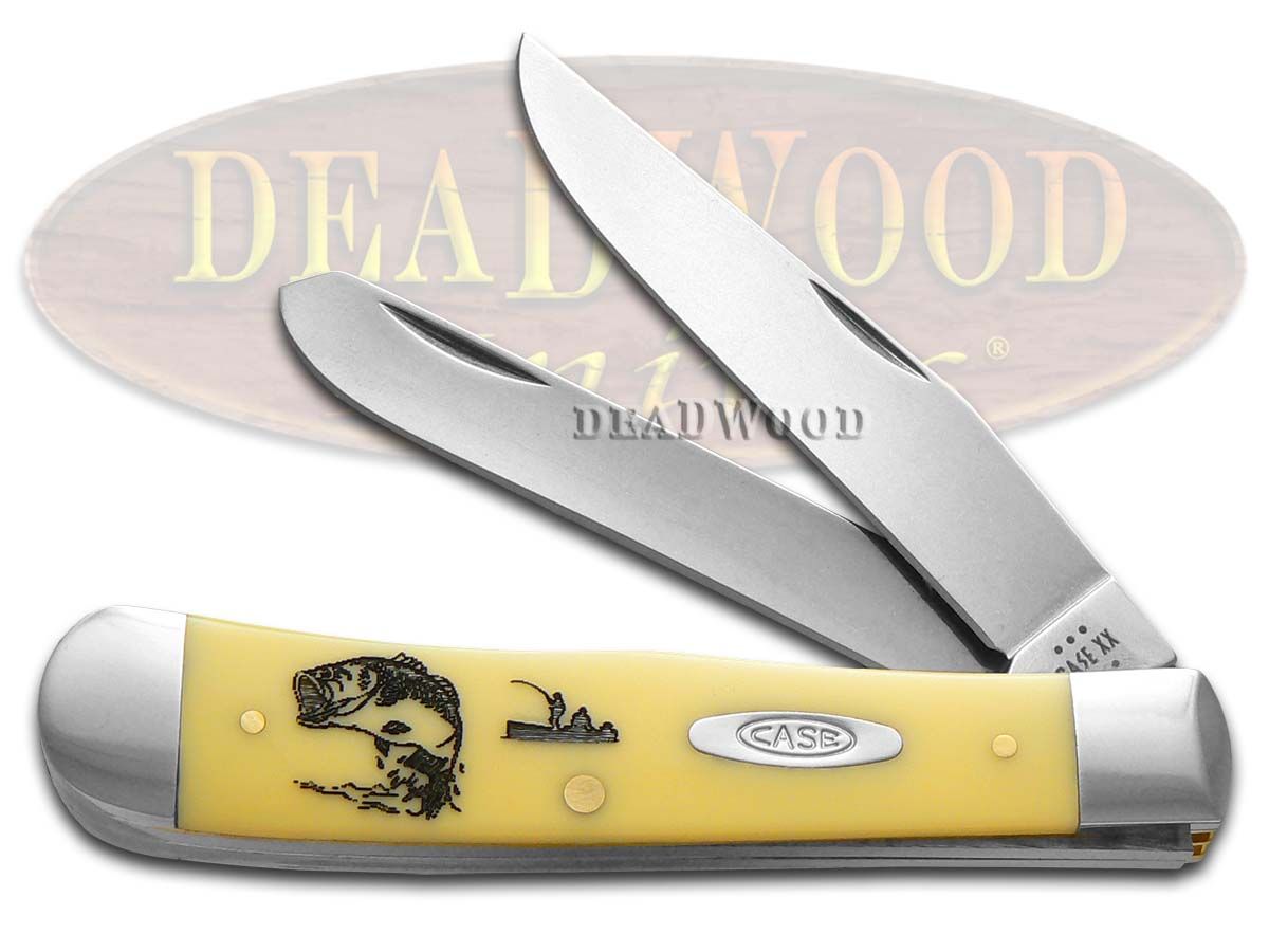 Case XX Trapper Bass Fever Yellow Synthetic Stainless Pocket Knife