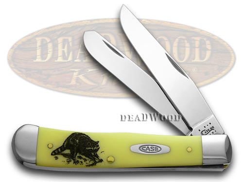 Case XX Yellow Delrin Raccoon Trapper 1/600 Pocket Knife 80161 CN
