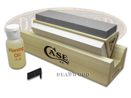 Case XX Arkansas Stone Tri-Hone Sharpening Kit with Honing Oil for Pocket  Knife 09399 - ACC-CA9399