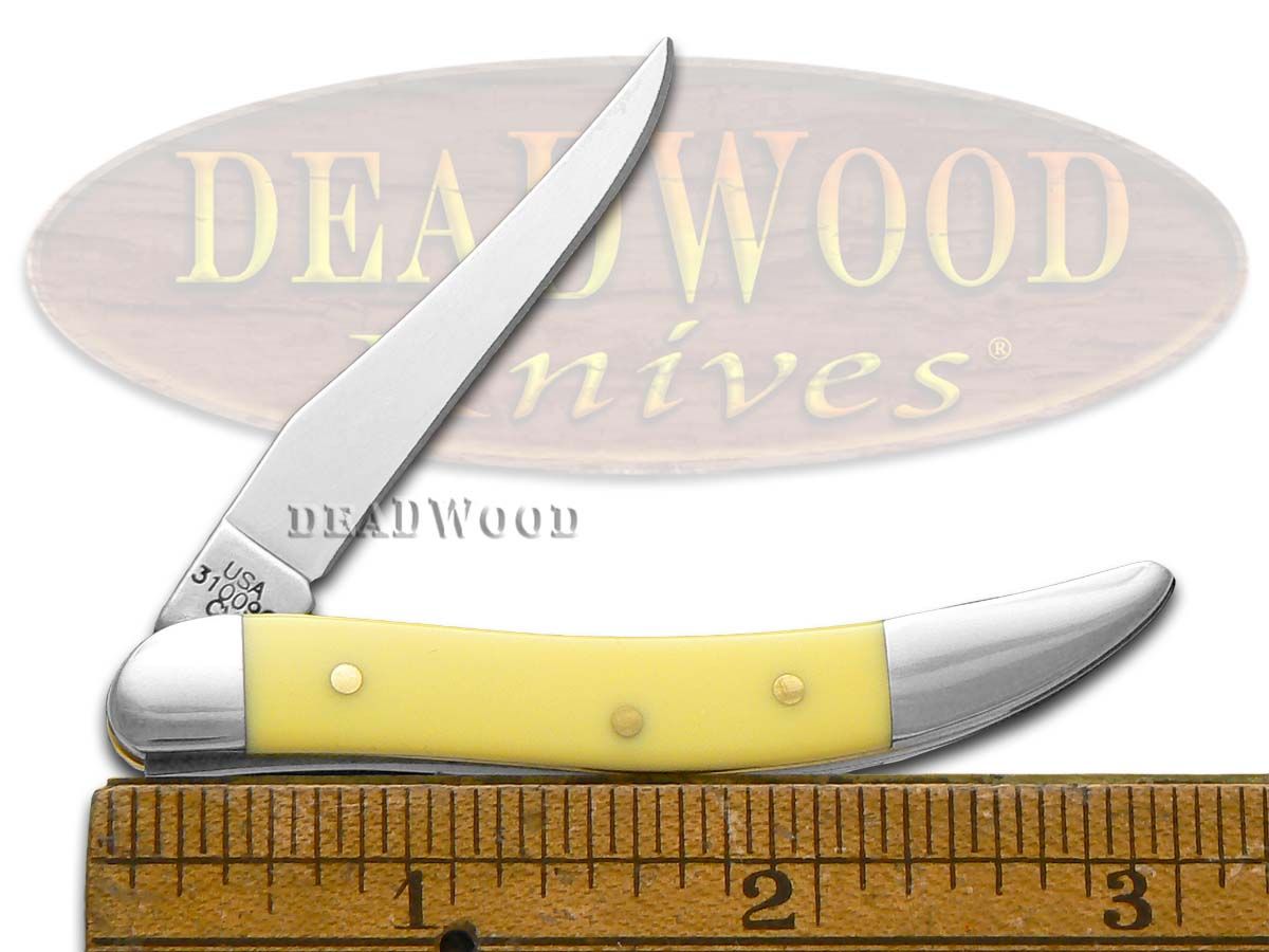 Case XX Father & Daughter Yellow Carbon Steel 1/500 Peanut & Toothpick  Pocket Knife Set Y-F&D 