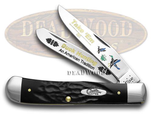 Case XX Rough Black Delrin Duck Hunting 1 600 Trapper Pocket Knife