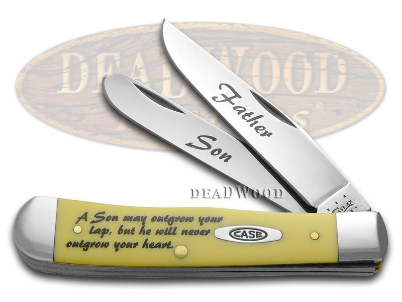 Case XX L&N Railroad Yellow Delrin Trapper Stainless Pocket Knife CAT-LN/Y  - CAT-LN-Y