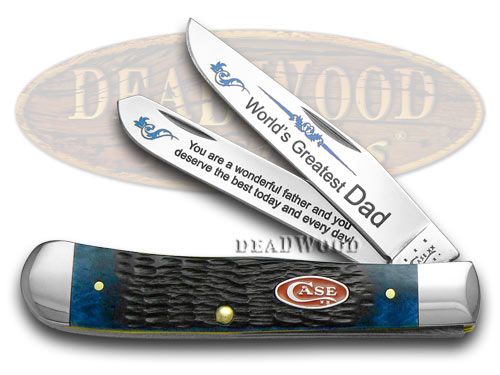 Case XX Jigged Blue Bone World's Greatest Dad 1/600 Trapper