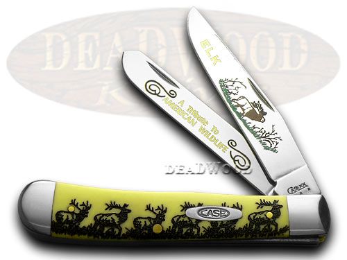 Case XX Yellow Elk Walking Trapper 1/600 Pocket Knife Y-ELK - SET