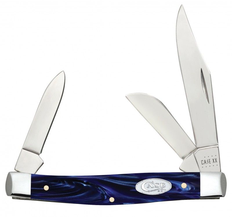 Case XX Blue Pearl Kirinite Sparxx Medium Stockman Stainless