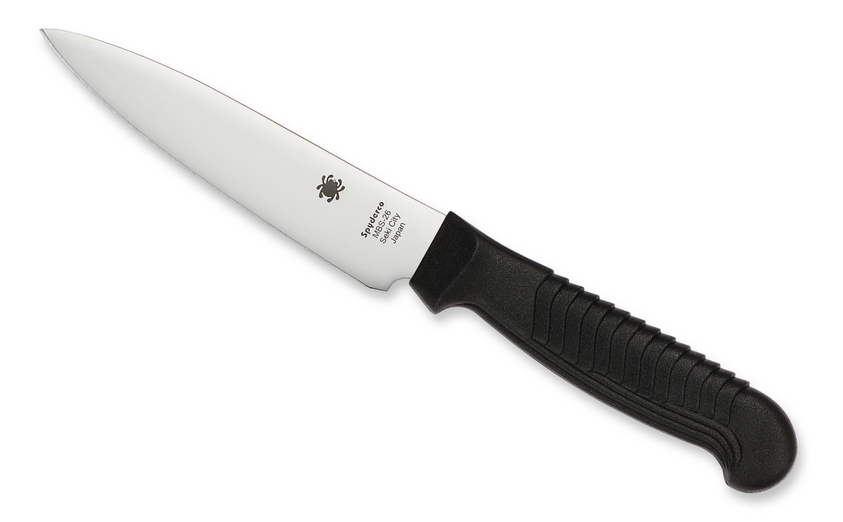 Spyderco Mini Paring Kitchen Knife Black Textured Polypropylene Handle  MBS26 Plain Edge K09PBK