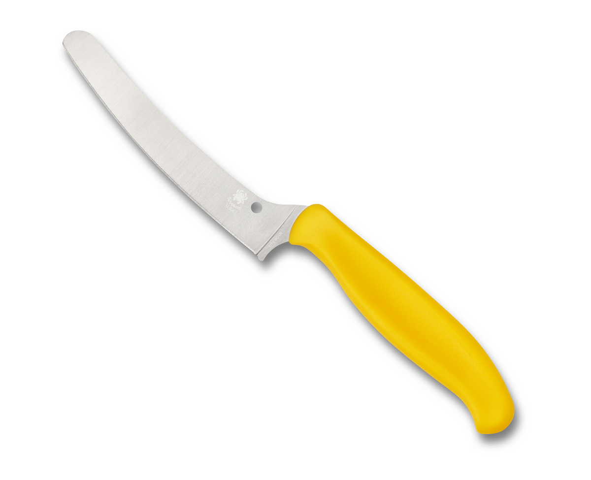 Spyderco Z-Cut Kitchen Knife Yellow Polypropylene Round Tip BD1N Stainless  Cutlery K13PYL - SY