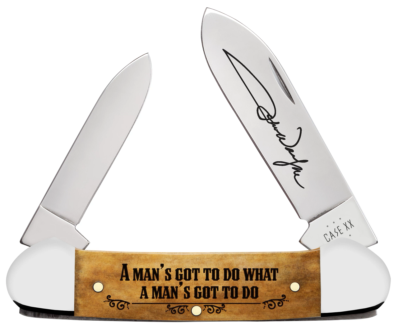 Case XX John Wayne Canoe Smooth Antique Bone 10717 Stainless