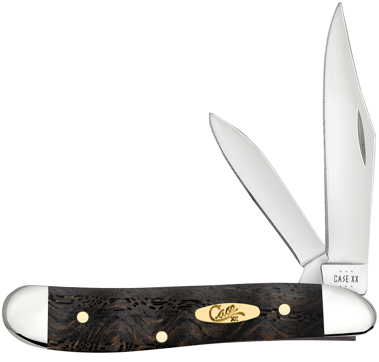 Case XX Peanut Black Curly Oak Wood 14005 Stainless Steel Pocket Knife ...