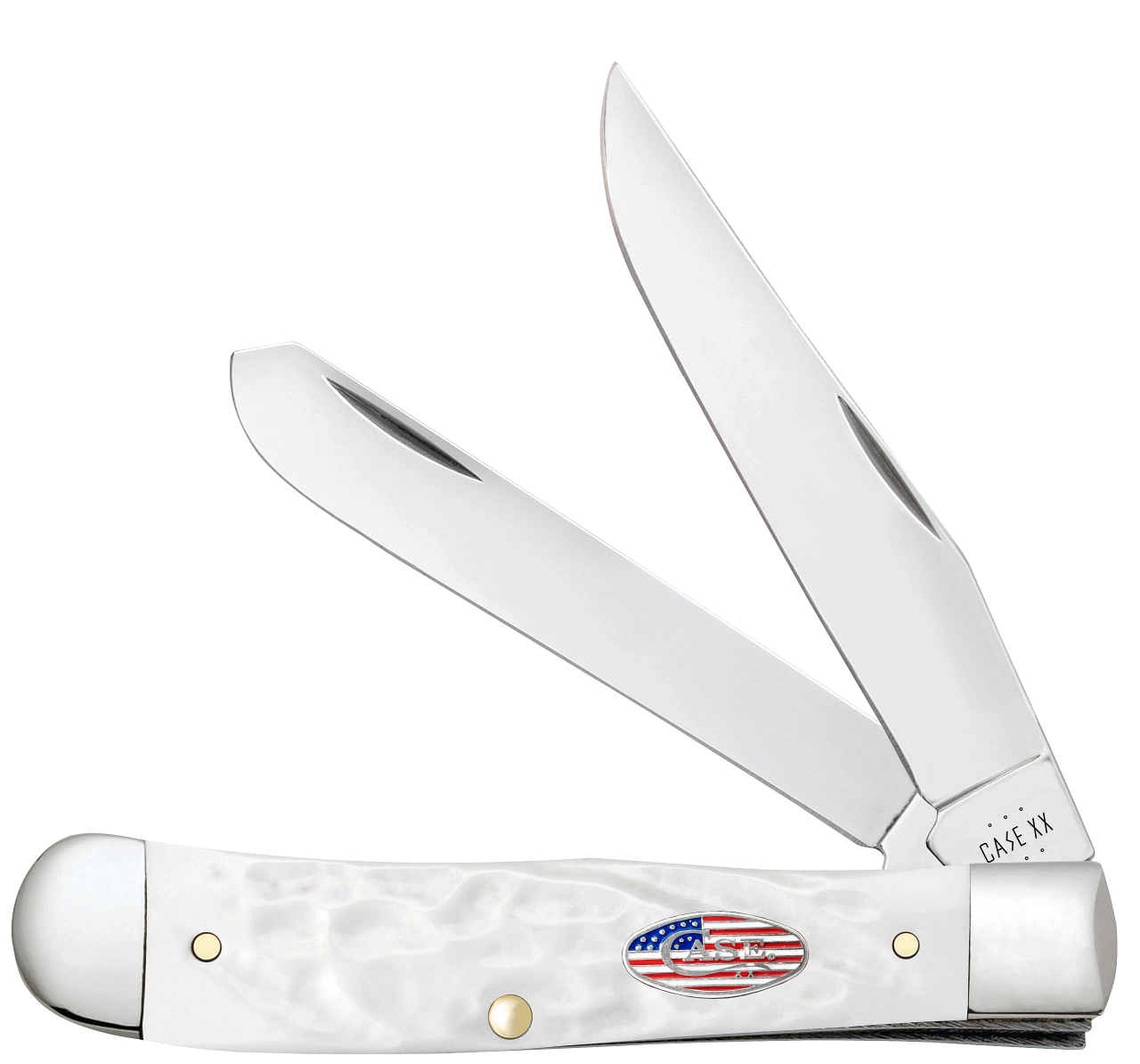 Case xx Trapper Stars & Stripes Rough White 14100 Stainless