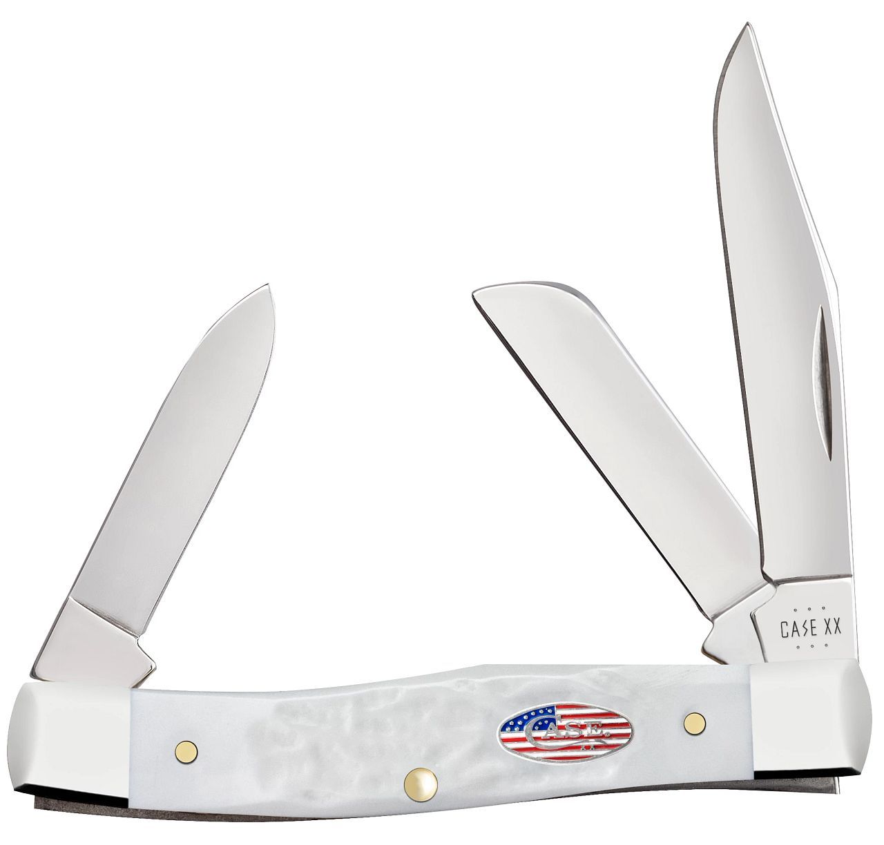 Case xx Knives Medium Stockman Stars & Stripes Rough White 14102 Pocket  Knife