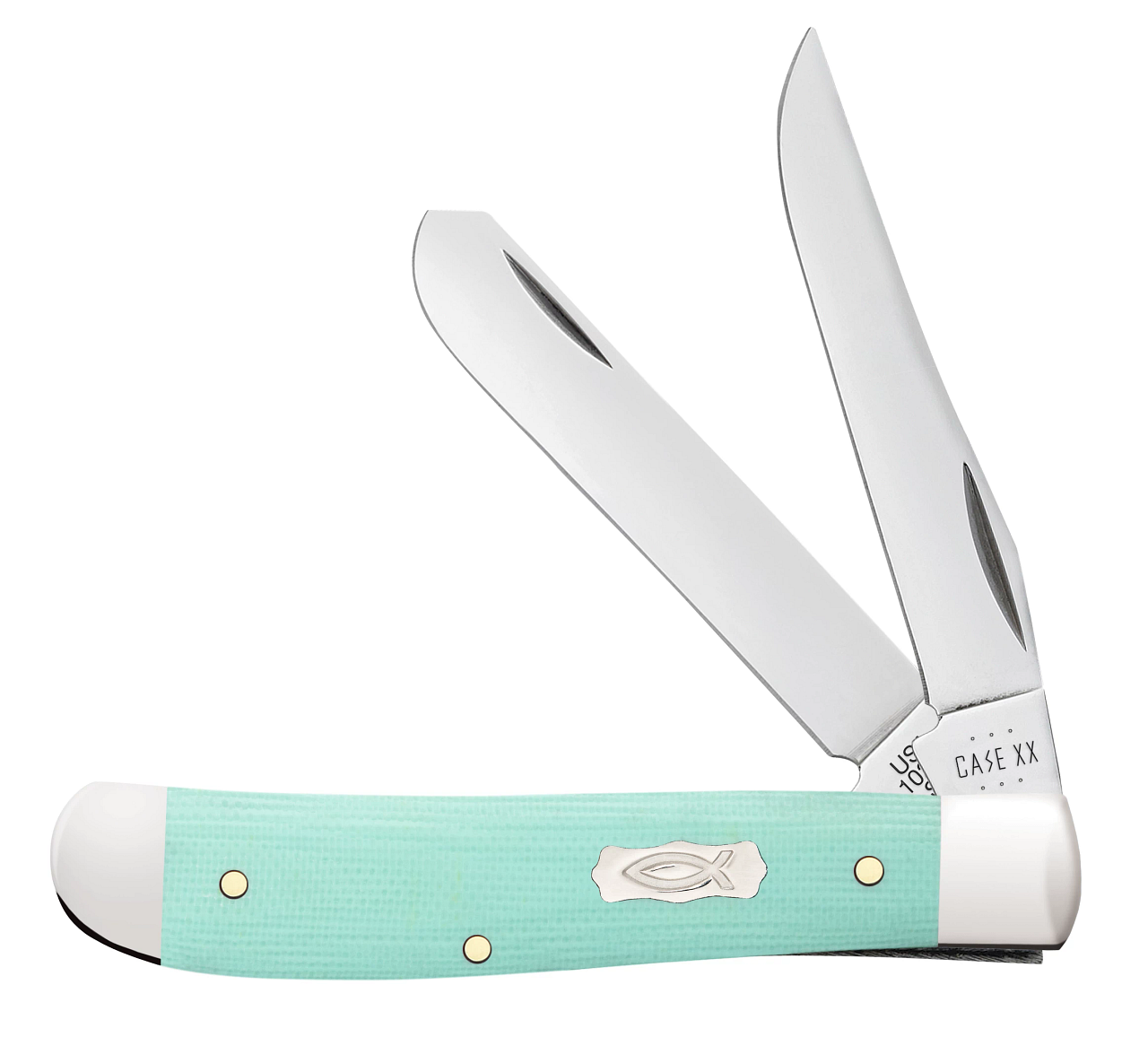 Case XX Mini Trapper Seafoam Green G-10 18101 Stainless Steel
