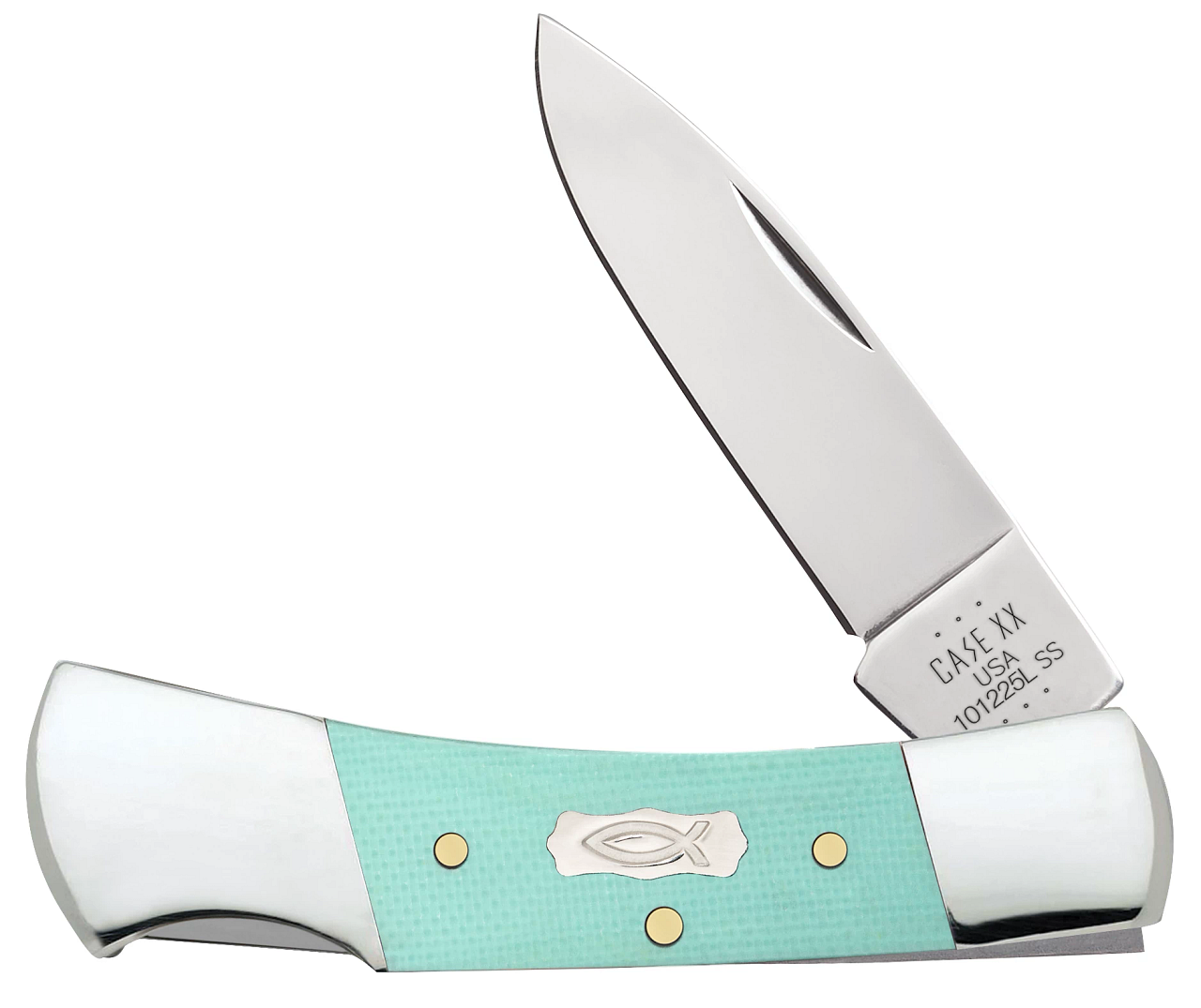 Case XX Lockback Seafoam Green G-10 18106 Stainless Steel Pocket