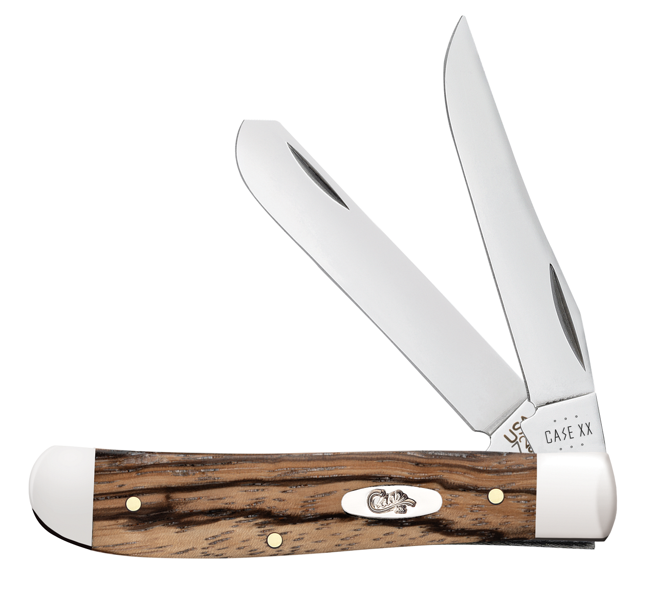 Case xx Mini Trapper Natural Zebra Wood 25142 Stainless Pocket