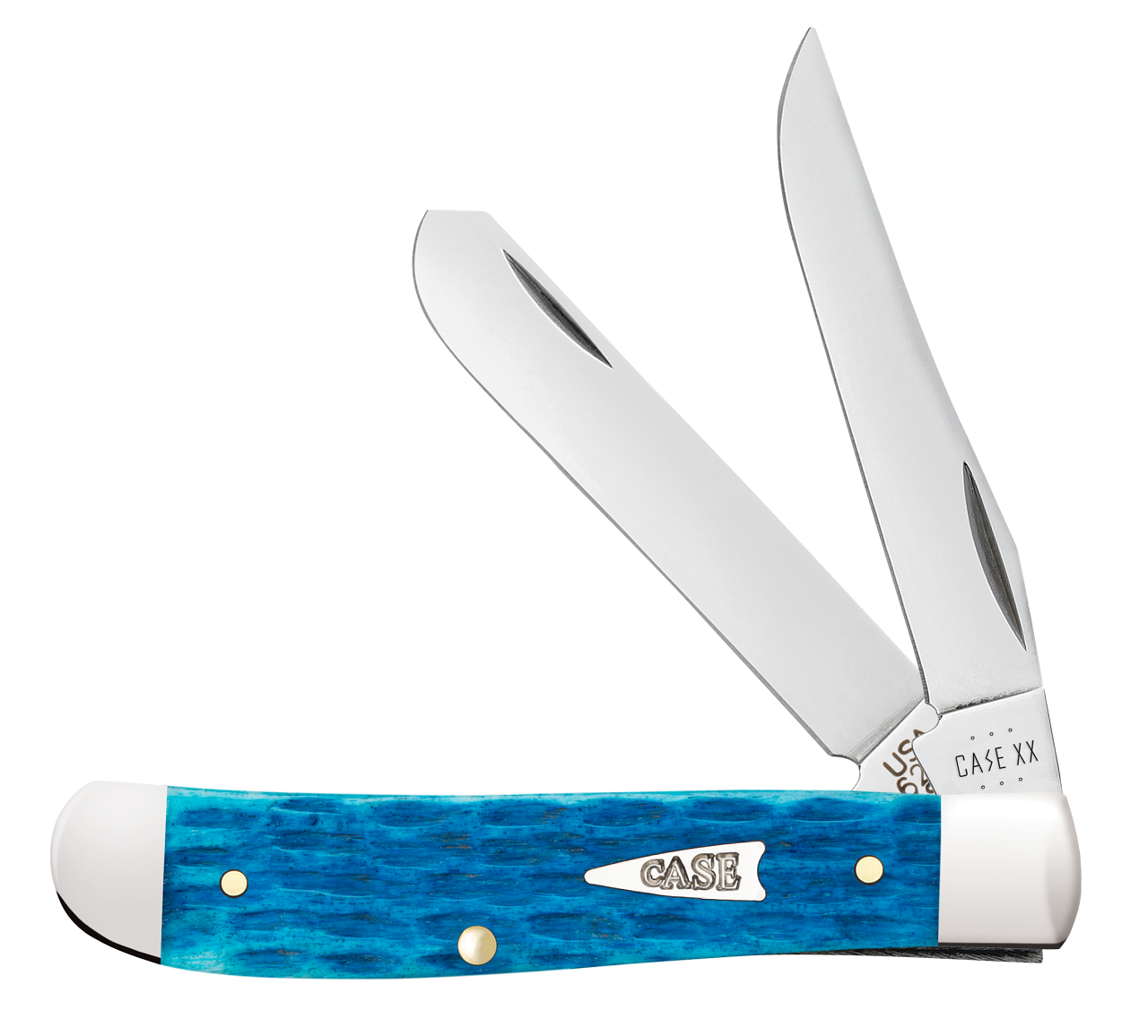 Case xx Mini Trapper Jigged Sky Blue Bone 50641 Stainless Pocket