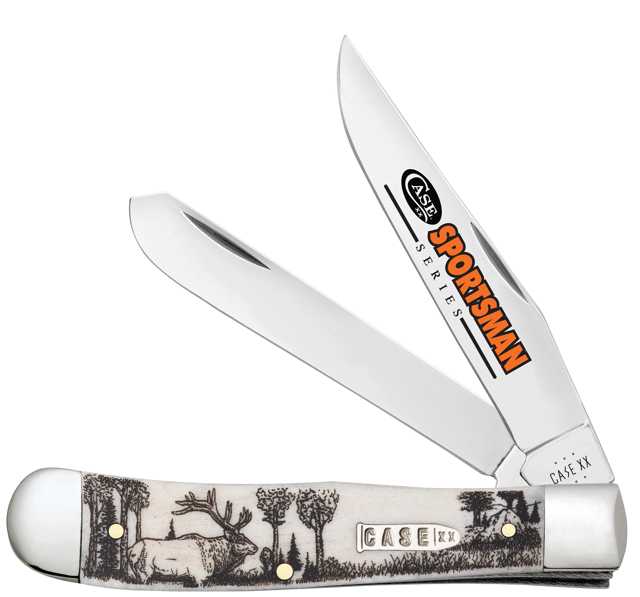 Case xx Trapper Elk Sportsman Natural Bone 81222 Stainless Pocket