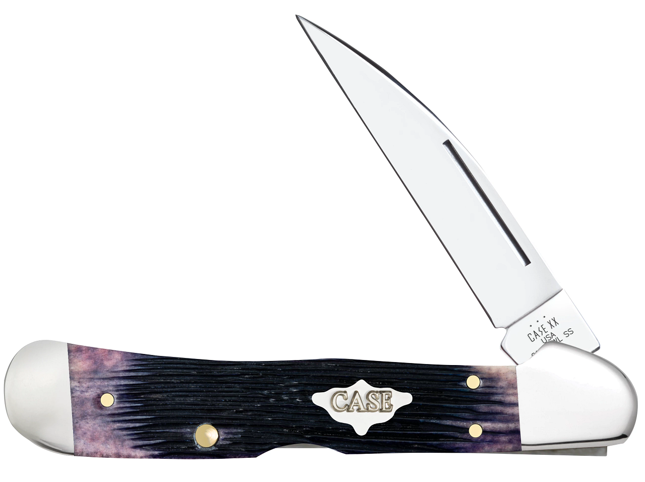 Case XX Copperlock Barnboard Jig Purple Bone 9712 Stainless Pocket Knife -  CA9712 | 9712