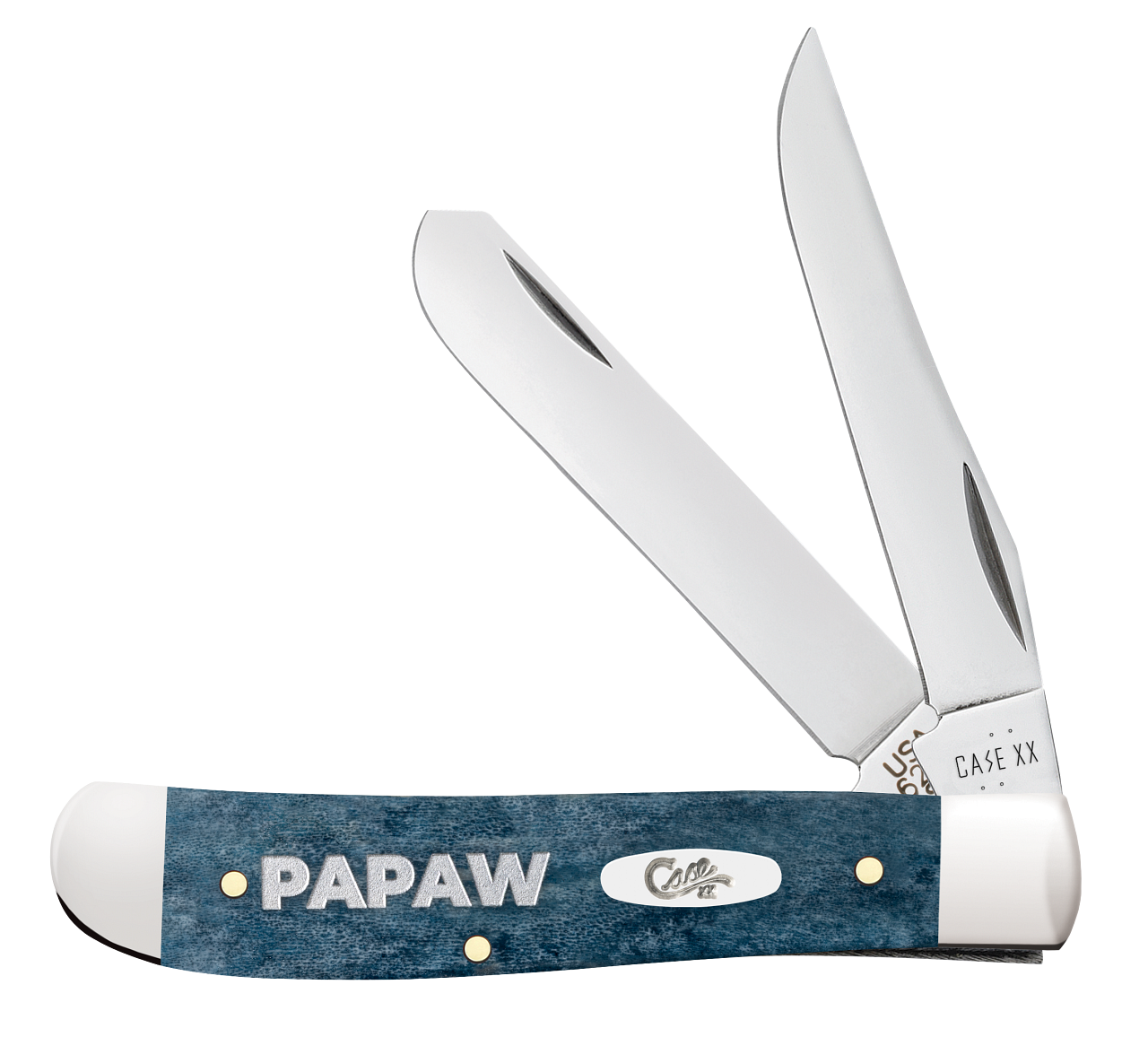 Case XX Mini Trapper Papaw Mediterranean Blue Bone 10432 Stainless