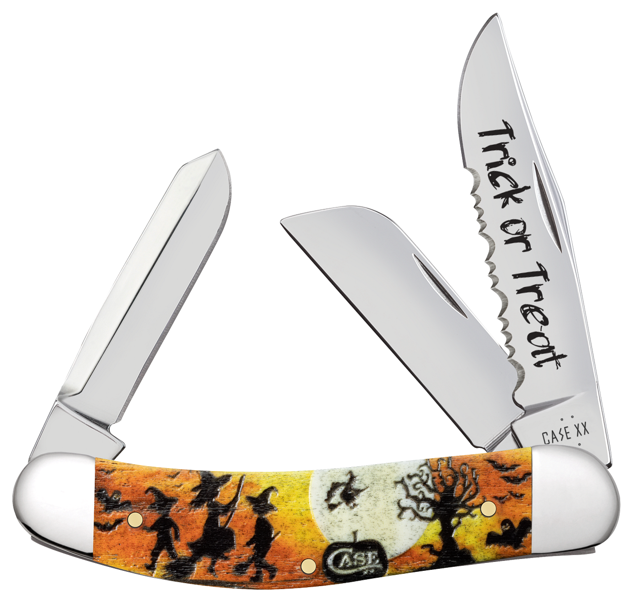 Case XX Sowbelly Stockman Happy Halloween Orange Color-washed