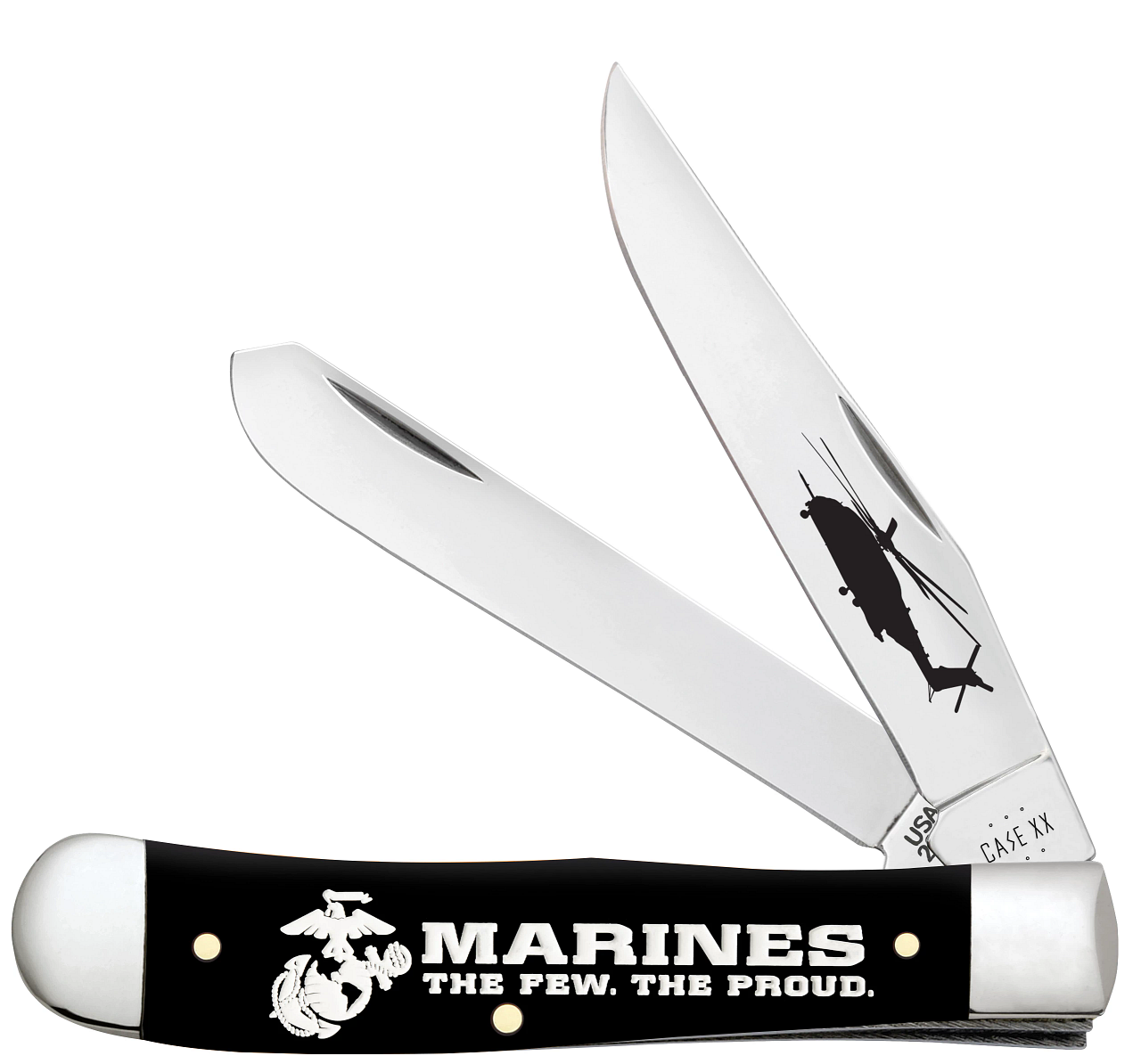 Case XX USMC Trapper 13204 Smooth Black Delrin Stainless Steel