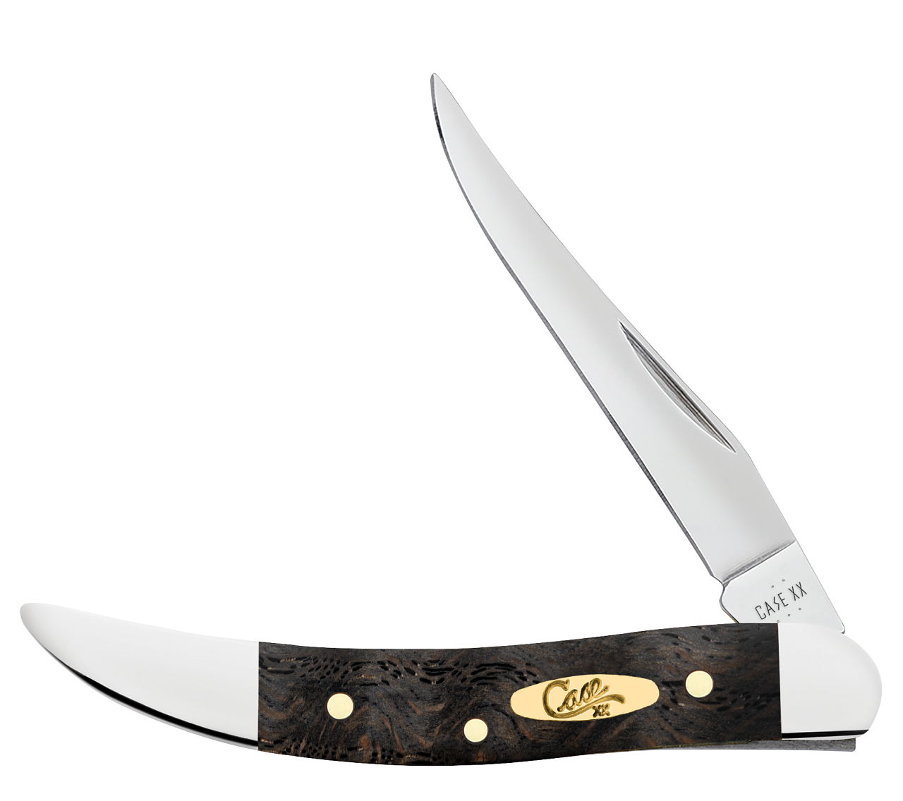 Case XX Toothpick Black Curly Oak Wood 14009 Stainless Pocket Knife