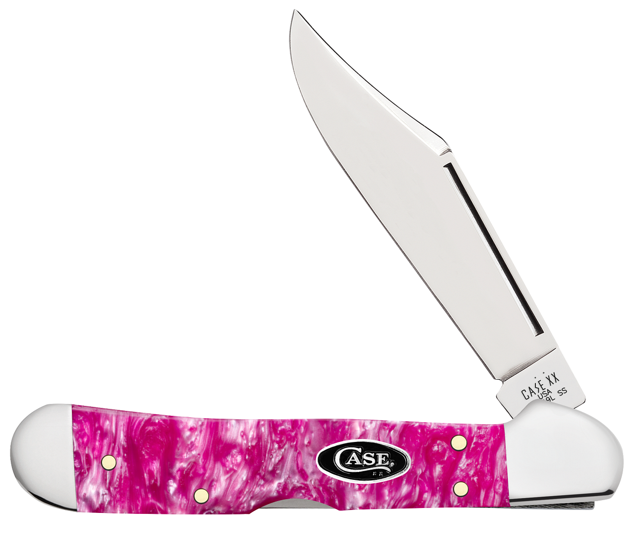 Case XX Mini Copperlock Pink Crackle Kirinite 16162 Stainless Case XX Mini Copperlock Pink Crackle Kirinite 16162 Stainless