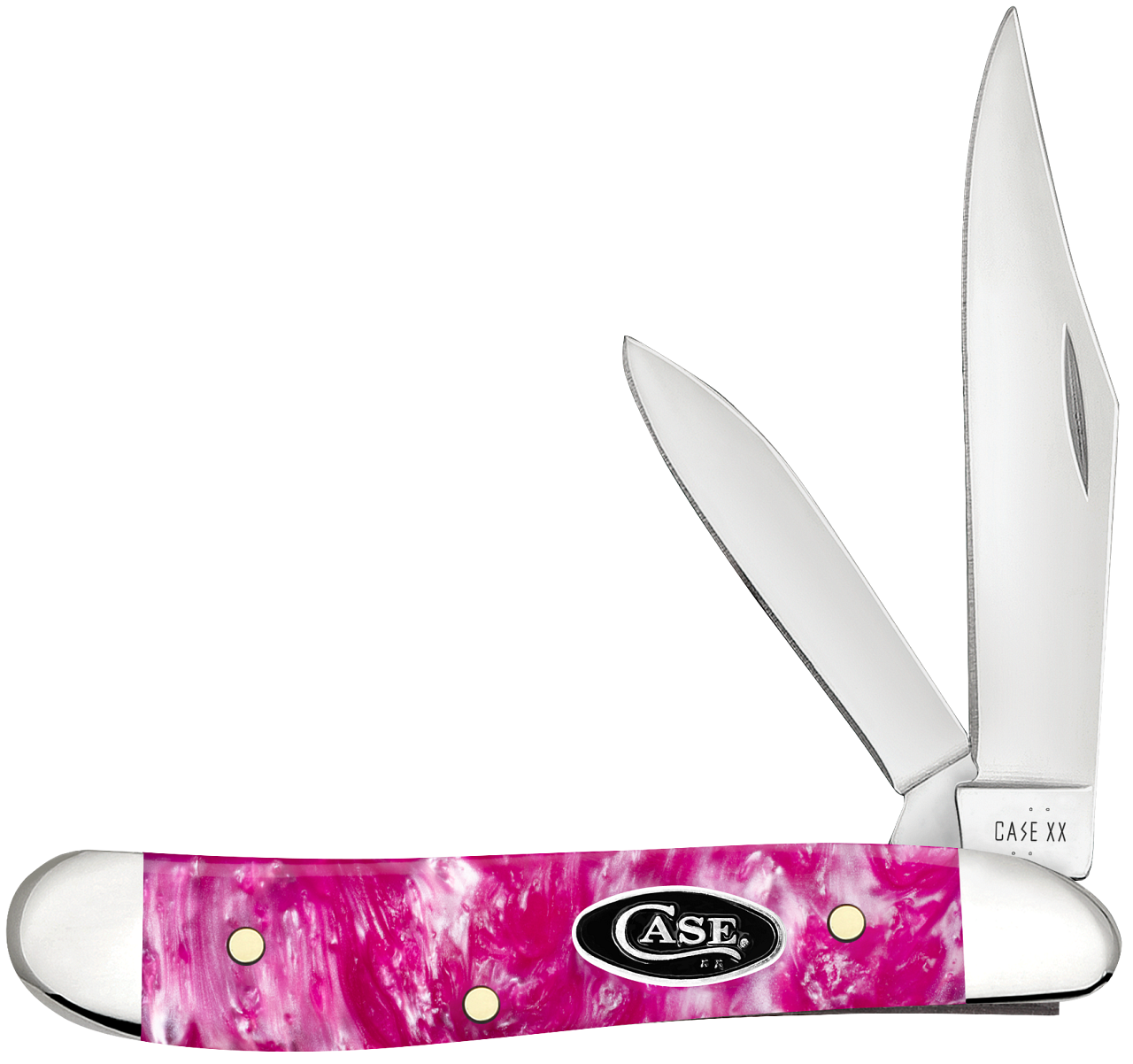 Case XX Peanut Pink Crackle Kirinite 16163 Stainless Pocket Knife
