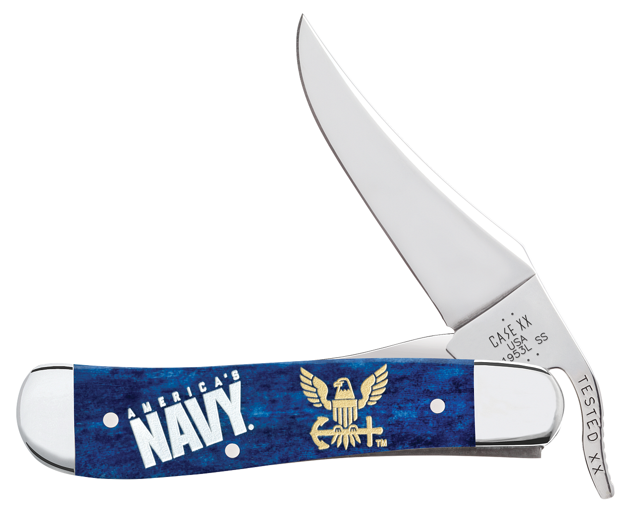 Case XX Russlock U.S. Navy Blue Bone 17730 Stainless Pocket Knife