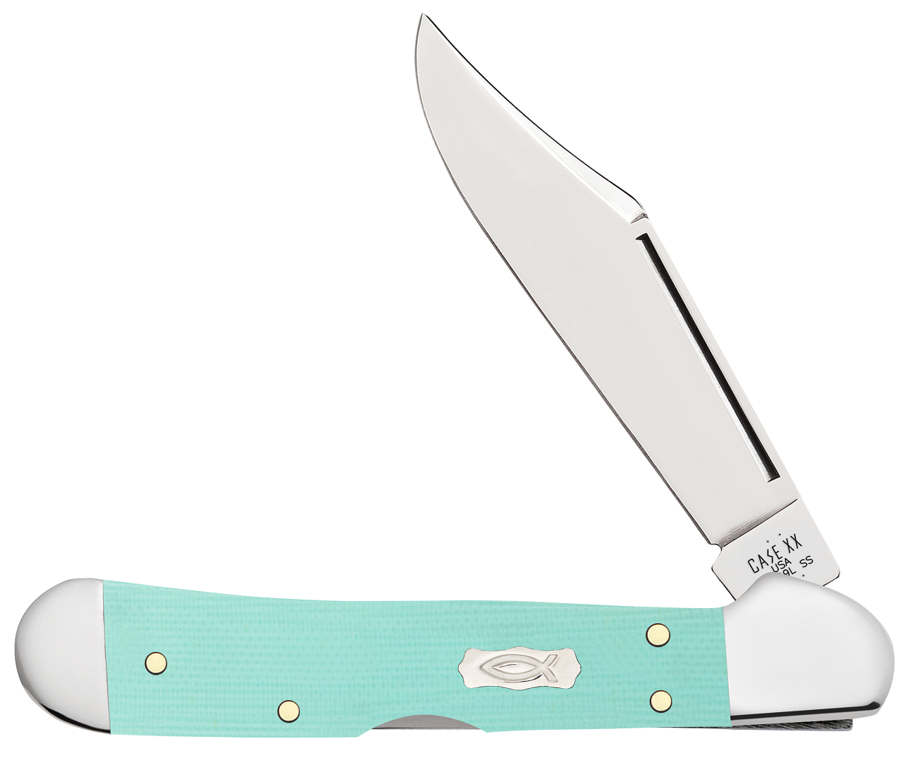 Case XX Mini Copperlock Seafoam Green G-10 18109 Stainless Pocket