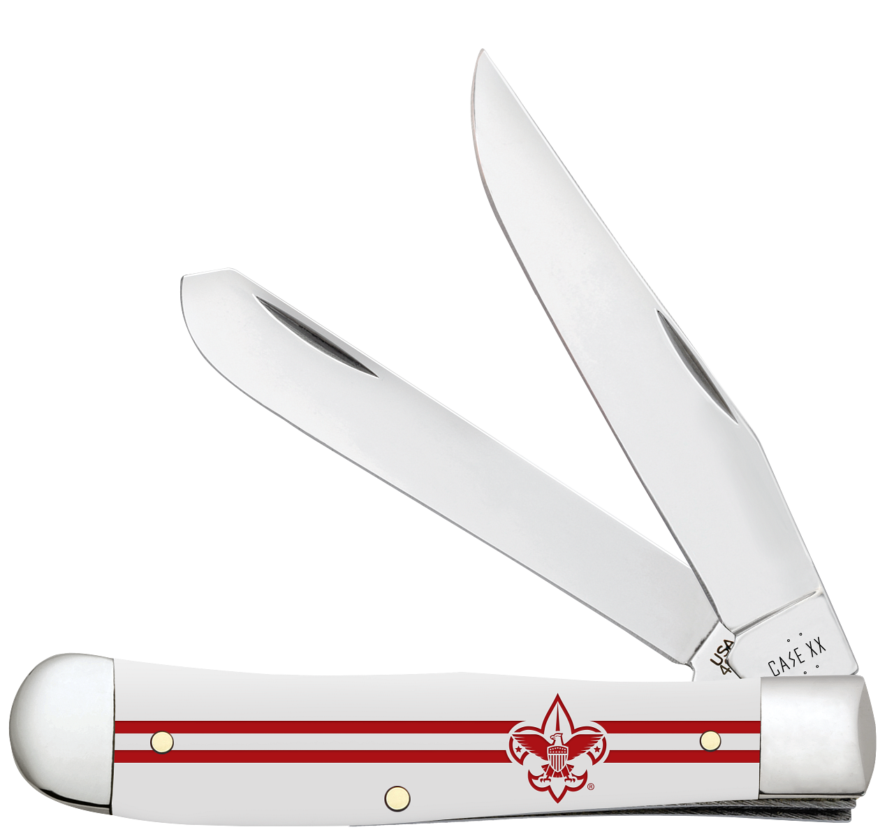 Case XX Trapper Scouting America White Synthetic 18141 Pocket Knife ...
