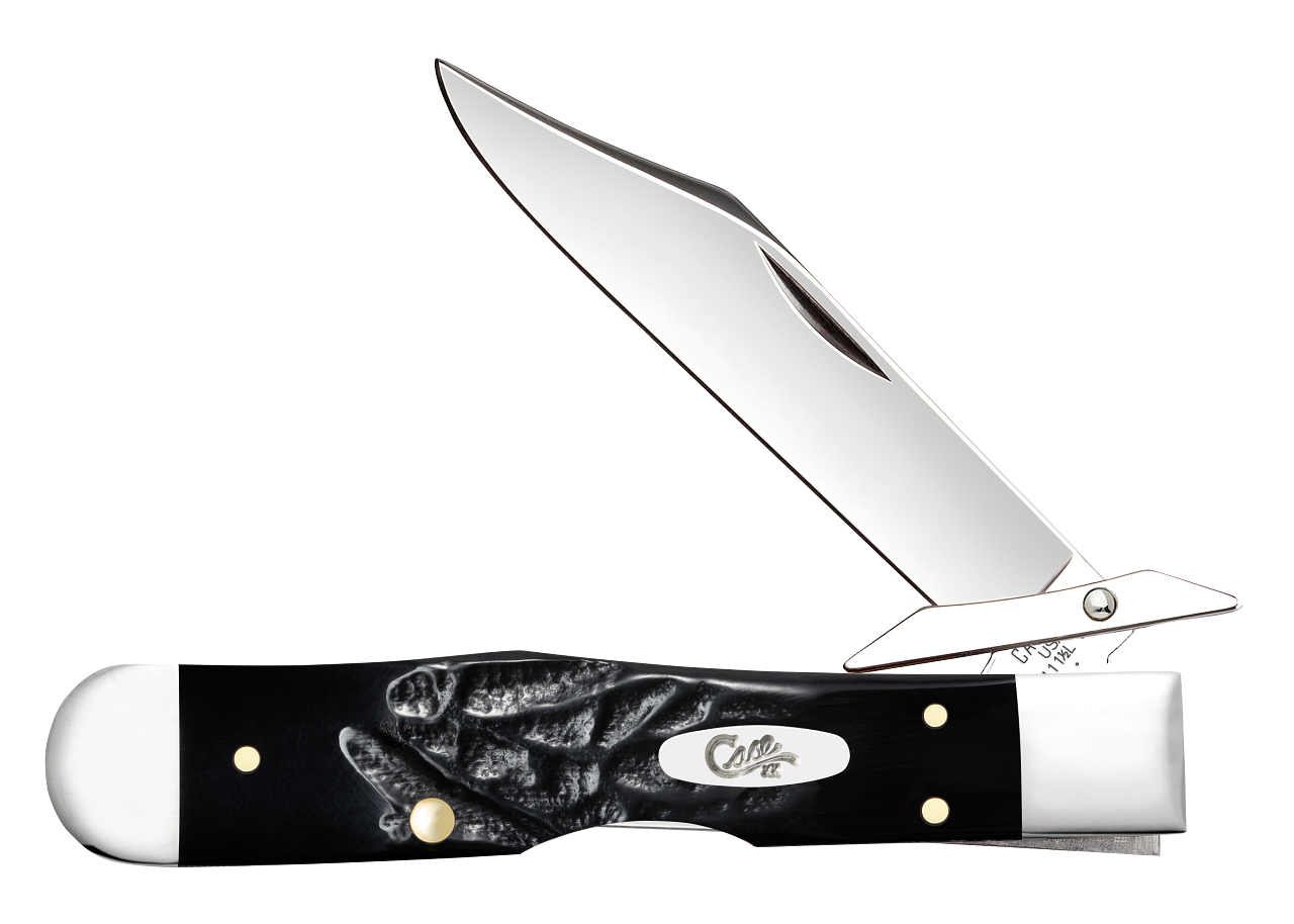 Case XX Cheetah Cub Rough Black Synthetic 18243 Stainless Pocket