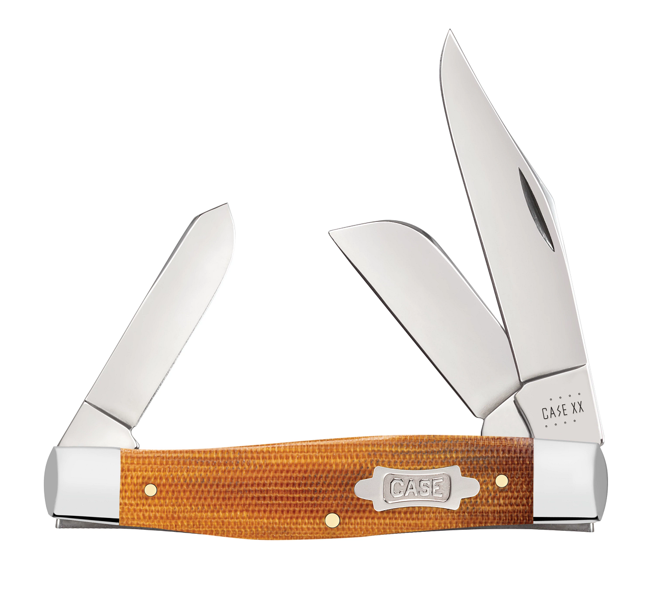 Case xx Natural Canvas Micarta Large Stockman Stainless 23693 Pocket Knife  - CA23693 LG | 23693