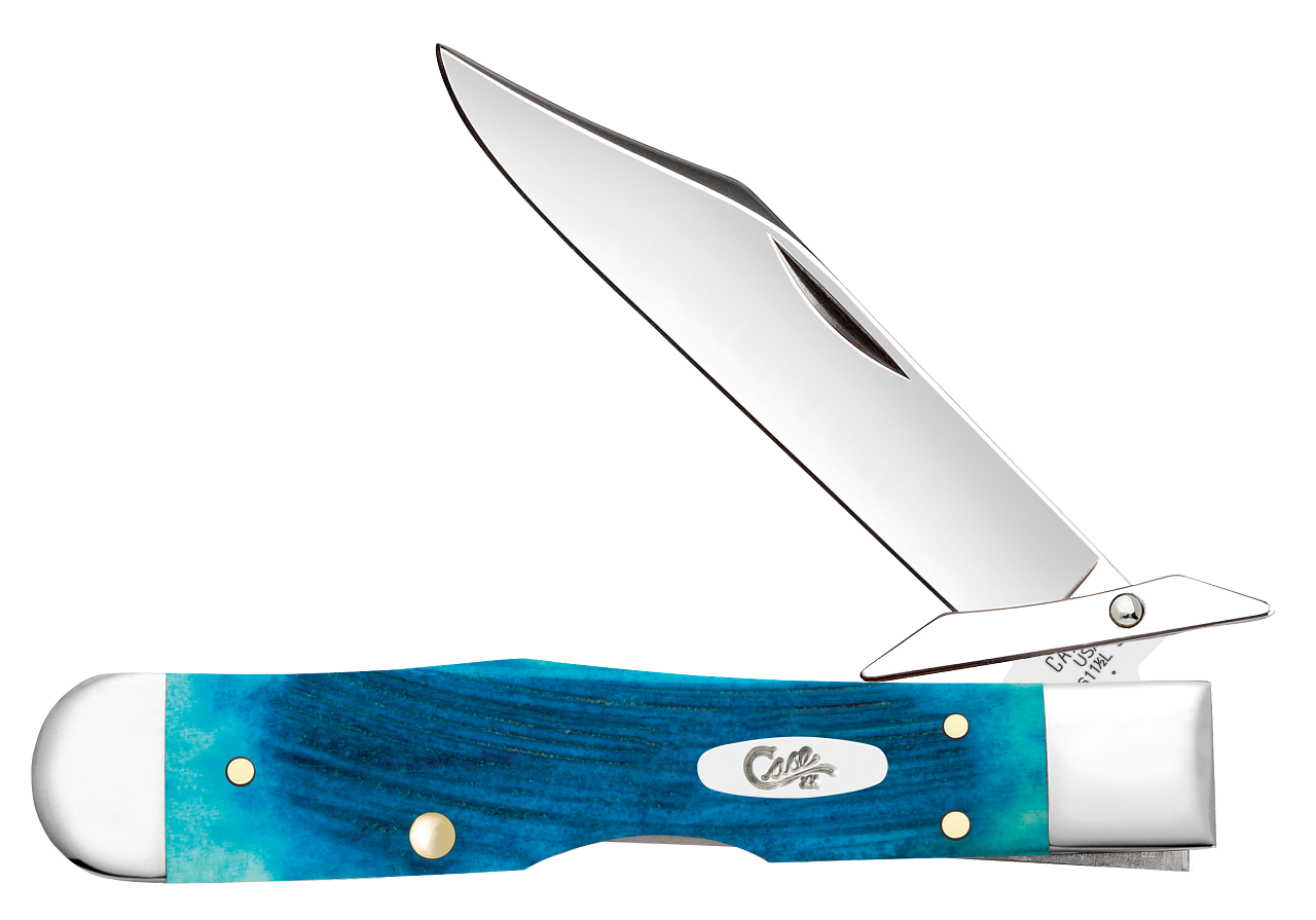Case XX Cheetah Cub Sawcut Caribbean Blue Bone 25578 Stainless